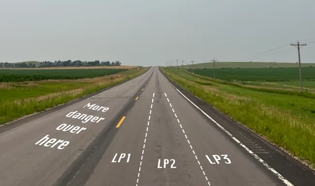 Ordinary highway near Hamill, SD, as seen by riders