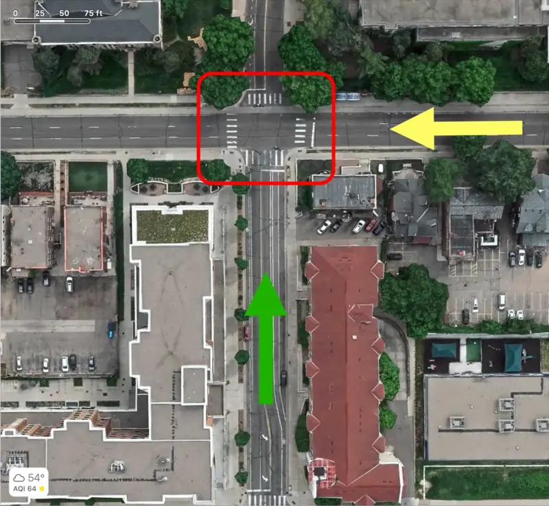 overhead view